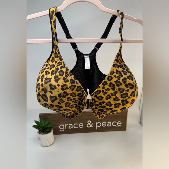Leading Lady Yellow Leopard Print Bra Sz 48 DD - Picture 15 of 16